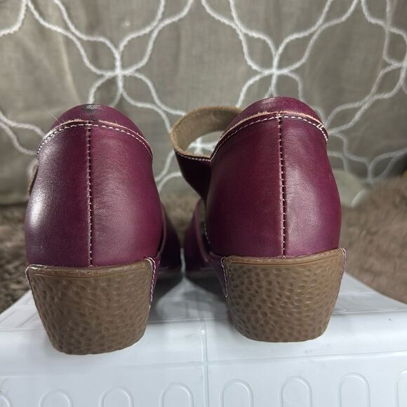 (Z3) Spring Step L'Artiste Gloss,Mary Jane Stiletto Clogs, Leather Burgundy,40/9 - Picture 7 of 12